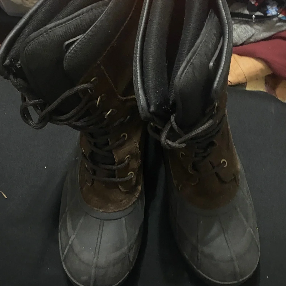 KAMIC‎ NATION-PLUS WK0097 Men's SIZE 13 Brown and Black Snow BOOTS LACE UP GUC